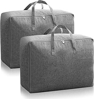 TFLPUO Pack of 2 Storage Bags, 105 L Storage Box, Underbed Storage Bag, Large with Zip, Storage Bag 