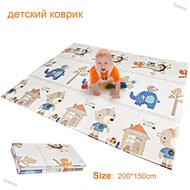 Tikar Getah Bayi 200*150CM Baby Playmat Developing Game Mat Baby Room Crawling Folding Carpet Random Pattern
