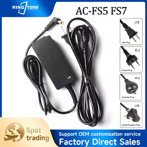 AC-FS5 FS7 AC Power Adapter Right Angle Plug LED Power Indicator DC 5.0*3.0mm for Sony PXW-FS7 FS7K 