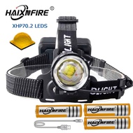HAIXNFIRE HP39 8000 LM Super Bright LED Headlamp XHP70.2 Headlight Lamp 18650 Zoom Fishing Rechargea