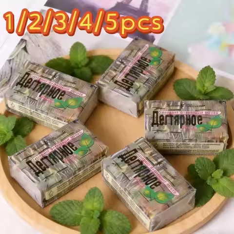 1/2/3/4/5pcs Russian NC Birch Tar Soap Purifying Face & Body Wash for Oily & Problem Skin, Deep Clea
