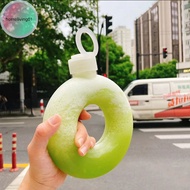 homeliving 500ml Creative Donut Sports Water Bottle Fashion Portable Travel Kettle with Strap High Temperature Resistant Annular Tea Cup sg