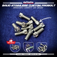 M8x20 BOLT THREAD 12 2 CM CUSTOM PROBOLT STAINLESS 2 QUALITY KEYS (1pcs)