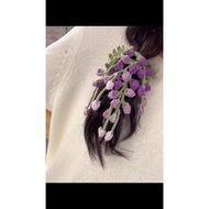 Wisteria flower crochet Scrunchie | Hair tie flower crochet | Knitted Hair Tie | Crochet flower wist