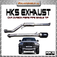 4X4 HKS Exhaust Legamax Muffler Carbon (Single CarbonTip) For Hilux Ranger Navara Dmax Triton Raptor
