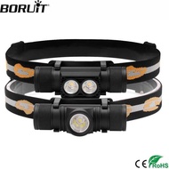 BORUiT D10/20/25 LED Mini Headlamp 3000LM USB Rechargeable High Power Headlight Head Torch Waterproo