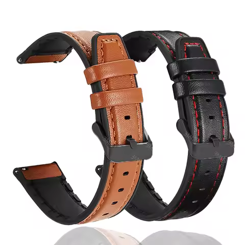 22mm 20mm Leather Bracelet For Samsung Galaxy Watch 3 41 45mm 46mm 42mm Strap Galaxy Active 1 2 40 4