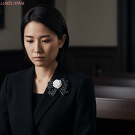 LUXELIVING Black Ribbon Pin, Awareness Melanoma Cancer Black Bow Brooch Pin, Sweet Skin Cancer Camel