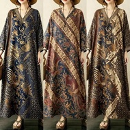 Women's 2026 Kaftan Dress - Faux Linen, 3D Print Pattern, Loose Fit | Perfect Beach Wear