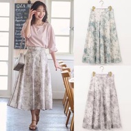 💖日牌🤩超值（灰/綠）預購 Anysis. 氣質單品.水墨印花.傘裙半身裙