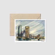 Card - Drawing memories 4 - Da Nang bridge - Souvenir Postcard
