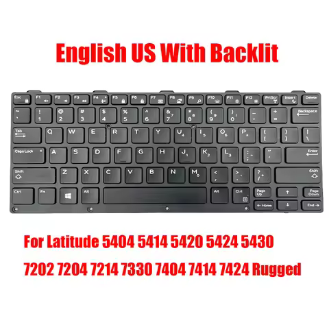 English Laptop Keyboard For DELL For Latitude 5404 5414 5420 5424 5430 7202 7204 7214 7330 7404 7414