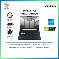 Asus Gaming Laptop TUF Dash F15 FX517Z-EHN090W 15.6'' FHD 144Hz ( I5-12450H, 8GB, 512GB SSD, RTX3050Ti 4GB, W11 )