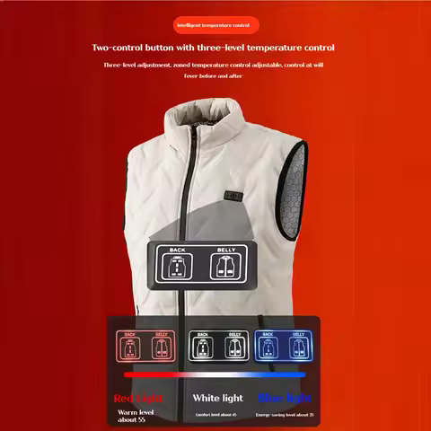 2025 New 9 Zone Heated Vest Men Women Dual Control Electric Warming USB Smart Heating Waistcoat Ther