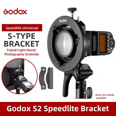Godox S1 S2 S3 Bowens Mount Flash S-type Holder Bracket for Godox V1 V860II AD200 AD400PRO Speedlite