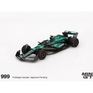 MINI GT 999 Aston Martin AMR24 #14 Fernando Aolonso 2024 F1 2024 Bahrain GP