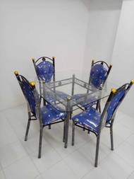 Meja Makan Kaca Swis 4K + meja