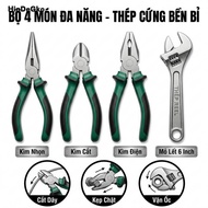 [Set of 4 Piece] 6 Inch Pliers Set Electric Pliers Cutting Pliers Pointed Pliers Forged Steel Wrench