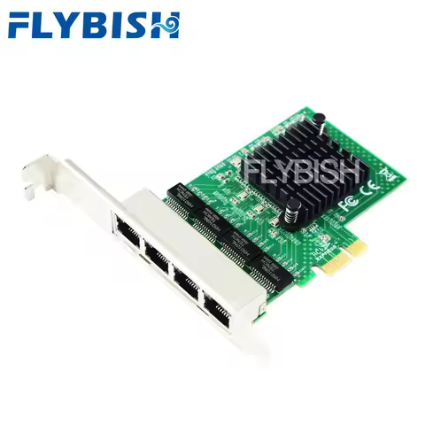 RTL8111GN 4 Port 10/100/1000M PCIe x1 Gigabit Ethernet Network Card Adapter for Desktops Realtek RTL
