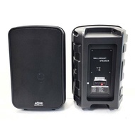A-ONE ตู้ลำโพง 8 นิ้ว 500W PMPO ลำโพงติดผนัง 2 ทาง พร้อมขายึดปรับได้ (แพ็คคู่) ใช้ในร้านอาหาร ร้านกา