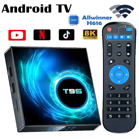 Smart TV Box Android 16 Allwinner H616 Quad-Core HDR10+ 8K HD TV Box Media Player 2.4G&5G Wifi Googl