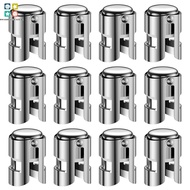12 Pcs Champagne Stoppers 1.5×1.5×2.1 inch Stainless Steel Champagne Saver Reusable Champagne Sealer Stopper with Double Buckle Durable Champagne Cork for Wine SHOPSBC1798