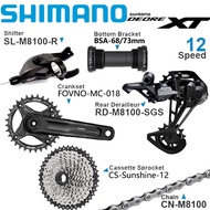 SHIMANO DEORE XT M8100 Groupset 1x12 Speed Mountain Bicycle Fovno Crankset M8100 Shifter Rear Derail