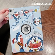 iPadair7保護套11寸哆啦A夢2025新款旋轉皮套11/10代帶鋼化膜Pro1 1個 iPad Mini6（8.3寸） 360度旋轉皮套-多啦A夢+筆槽貼+膜