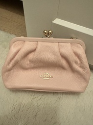 COACH Nora Kisslock Crossbody in Pink Leather
