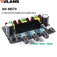 XH-M573 2.1 Channel TPA3116 Digital Power Amplifier Board Bass Subwoofer Amplifier TPA3116D2 80W+80W