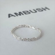 01_ AMBUSH S925 Small Silver Thin Flashing Galaxy Star Ring Dance Index Finger Ring Personality Cold