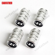 4Pcs Hyundai Aluminum Alloy Dustproof Tyre Valve Cap Covered Car Motorcycle Universal Tube Tyre Valv