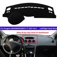 Car Inner Dashboard DashMat Cover For Peugeot 308 308SW 308GTI T7 2007 - 2013