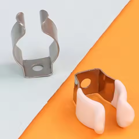 New 5Pcs Fixing Clips Spring Terry Clip Clamp Holders With Rubber Protection Lamp Tube Clip Base Too