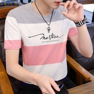 FAWORK Men s T-shirts Round Neck Short Sleeve T Shirt for Men Colorful Cotton Tops M-4xl