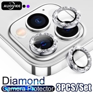 AUOVIEE Diamond Metal Camera Protector For iPhone 13 14 11 Pro Max Camera Protector for iPhone 12 13 Mini 3PCS/Set Lens Protection Glass