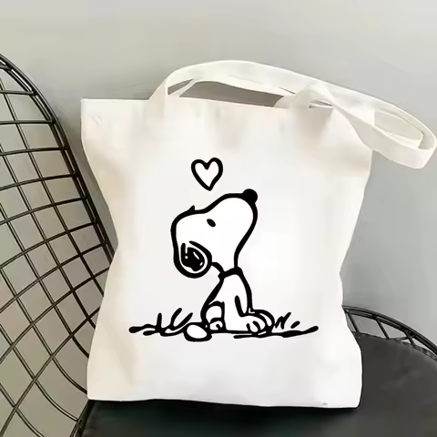 Snoopy Unisex Handbag Daily Amusing Vintage Harajuku Casual Commuter Shoulder Bag Cartoon Streetwear