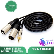 3.5mm Stereo Male to Dual 3 Pin XLR Panamax Audio Cable Male EC-1230