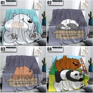 We bare bears Flannel Fleece Blankets various size warm and cozy