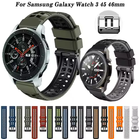22mm Silicone For Samsung Galaxy Watch 3 45mm Strap Bracelet Watchband Wristband Galaxy Watch 46mm S