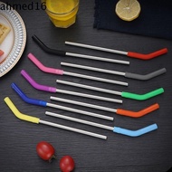 AHMED 2Pcs Stainless Steel Straw, With Silicone Tip 8mm Metal Straw, Bar Accessories Detachable Reusable Smooth Surface Stanley Cup Straw Drink