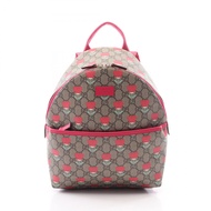 【二手】Gucci GUCCI 兒童雙肩包 GG Supreme Kim Seung-yeon 花卉印花 782708 米色/粉紅色 PVC塗層帆布