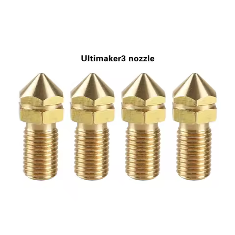 Ultimaker3 3DPrinter Replace Print Brass Nozzle 0.4mm for UM3 Spare Parts 3.0mm Filament 4Pcs/set