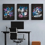 Arcane Season 2 Jinx VI Graffiti Poster Caitlyn Jayce Viktor Character Poster Arcane TV Series Wall 