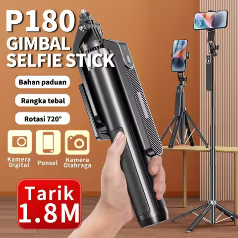 New P180/P185 Selfie Stick Quadripod 1.8m Extendable Anti-Shake Selfie Stick with Balance Handle 1/4