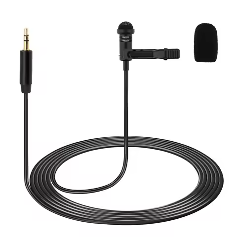 Black Lavalier Microphones Fit for DJI Mic 2 / Rode Wireless Pro / Wireless GO 2, Omnidirectional La