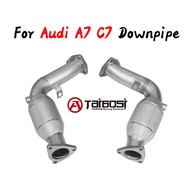 For Audi A7 C7 3.0T Car Taibosi High Flow Performance Downpipe Exhaust Dual Pipes Catless 200 300 Ce