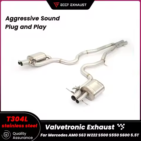 Aggressive Sound OEM Valved Stainless Steel Catback Exhaust for Mercedes AMG S63 W222 S500 S550 S600