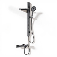 Rain Shower Head Sturdy Brass Shower Set Pressure Balancing Modern Minimalist Bathroom Easy Installa