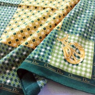 復古 Christian Dior 手帕 經典幾何圖紋絲巾 21 x 21 英吋